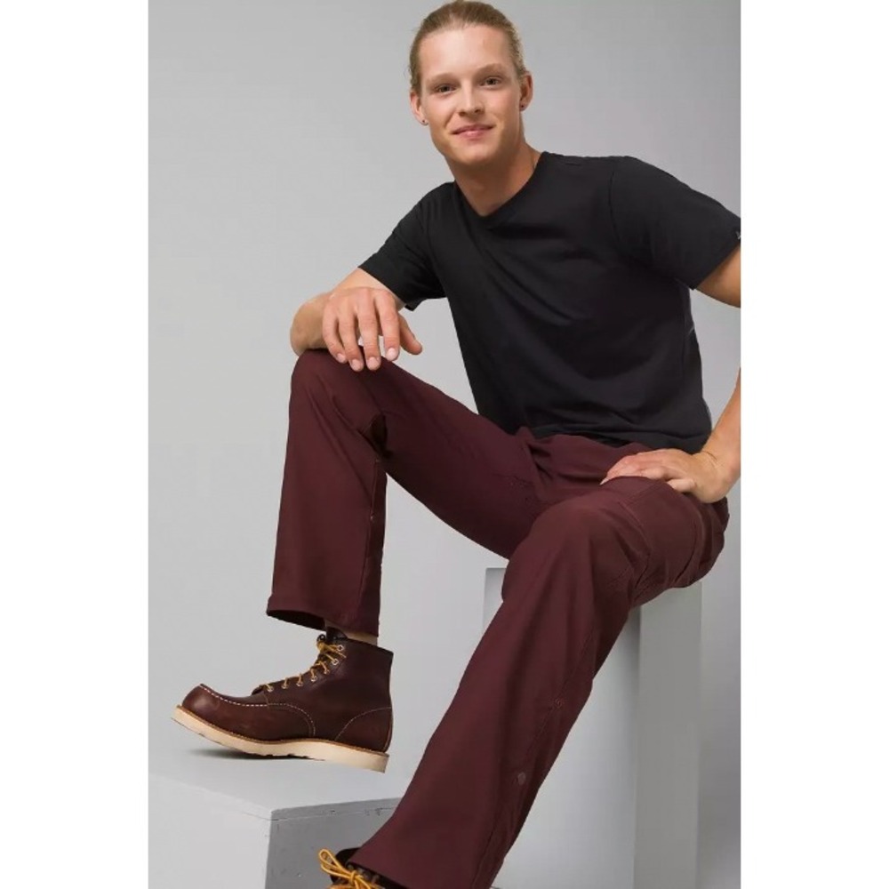 Prana Stretch Zion Slim Pant II Cacao Burgundy 42x30 Tapered Leg New Hiking